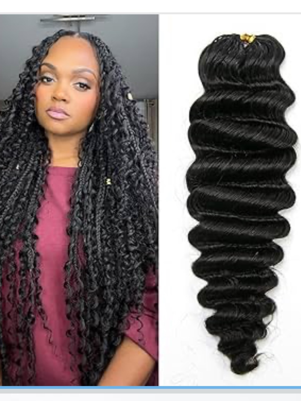 Deep Wave Crochet Hair Human Hair Miracle Knots Crochet Hair 18" NC 100 Strands